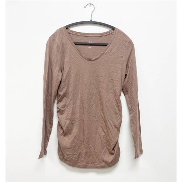 Isabel Maternity Top Ruched Side Women's Size Small Long Sleeve Excellent very g - Picture 3 of 6